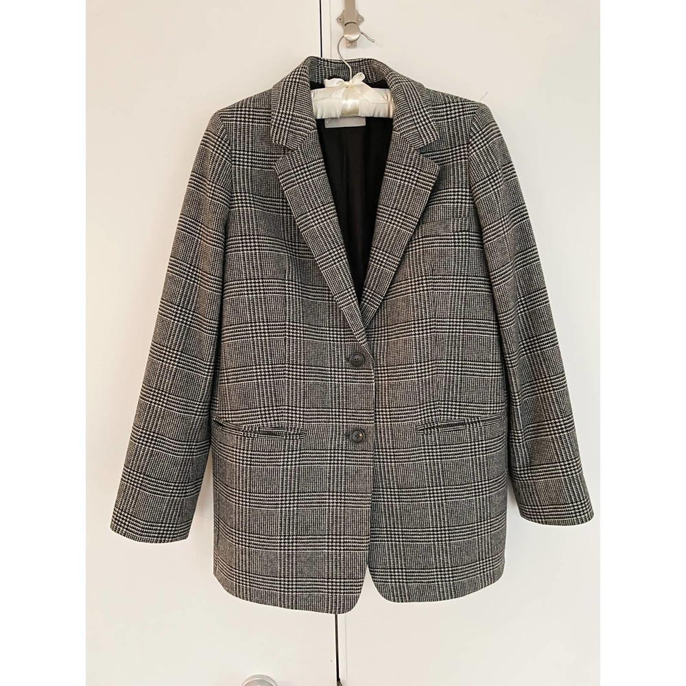 Everlane Oversized Blazer Wool Plaid Size 2